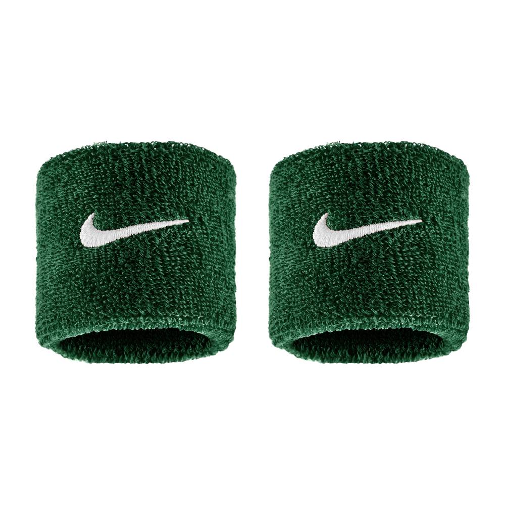 Nike Swoosh Classic Doublewide Wristbands 2 PK (Gorge Green/White) - RacquetGuys.ca
