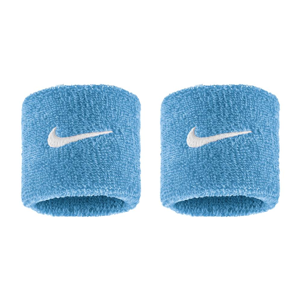 Nike Swoosh Classic Doublewide Wristbands 2 PK (University Blue/White) - RacquetGuys.ca