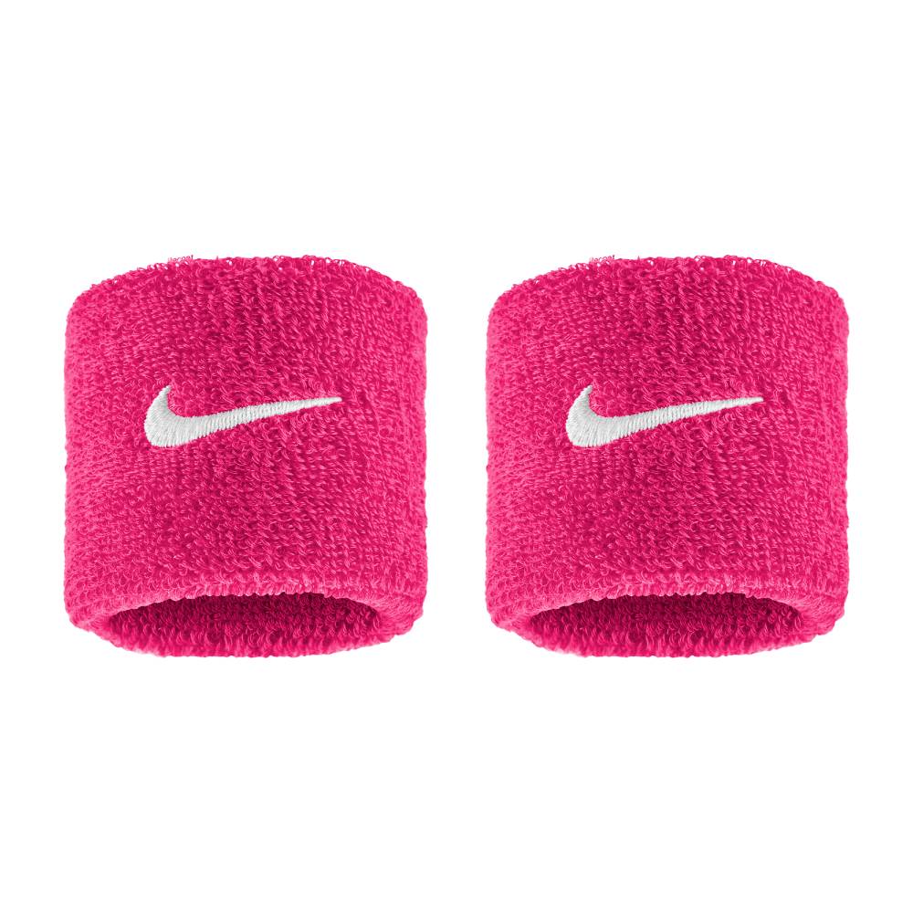 Nike Swoosh Classic Doublewide Wristbands 2 PK (Vivid Pink/White) - RacquetGuys.ca