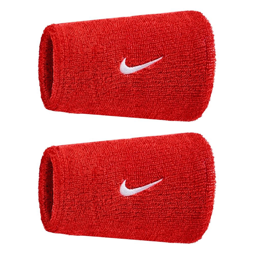 Nike Swoosh Classic Doublewide Wristbands 2PK (University Red/White) - RacquetGuys.ca