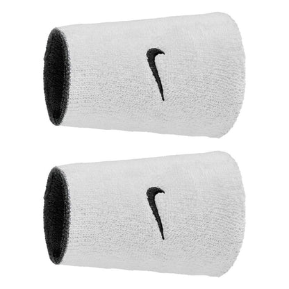 Nike Swoosh Classic Reversible Doublewide Wristbands 2PK (White/Black) - RacquetGuys.ca