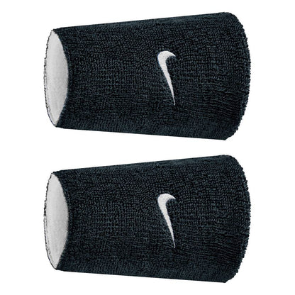 Nike Swoosh Classic Reversible Doublewide Wristbands 2PK (White/Black) - RacquetGuys.ca