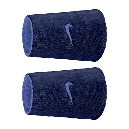 Nike Swoosh Classic Reversible Doublewide Wristbands 2 PK (Sappire/Navy) - RacquetGuys.ca