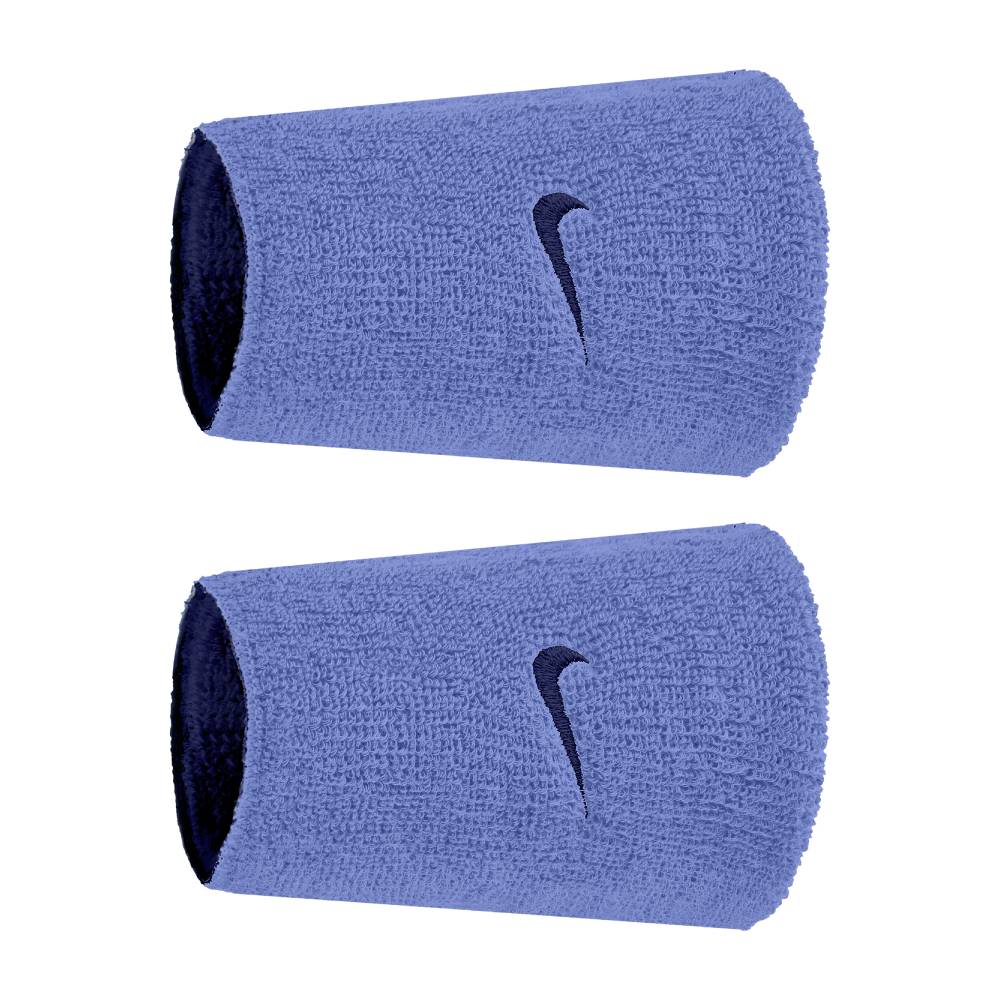 Nike Swoosh Classic Reversible Doublewide Wristbands 2 PK (Sappire/Navy) - RacquetGuys.ca