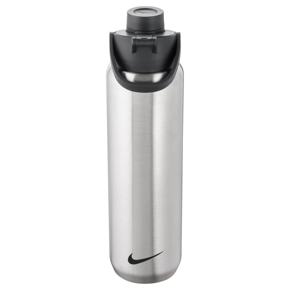 Nike Stainless Steel Recharge Chug Bottle 24 oz. (Steel/Black) - RacquetGuys.ca
