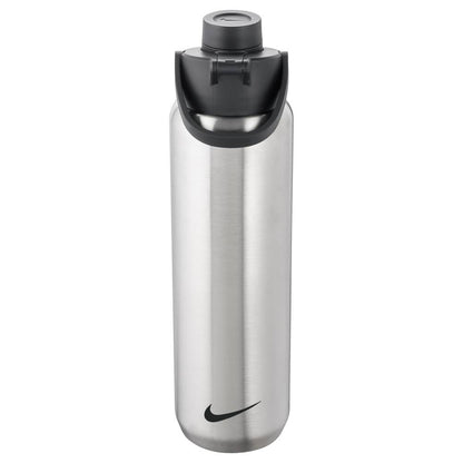 Nike Stainless Steel Recharge Chug Bottle 24 oz. (Steel/Black) - RacquetGuys.ca