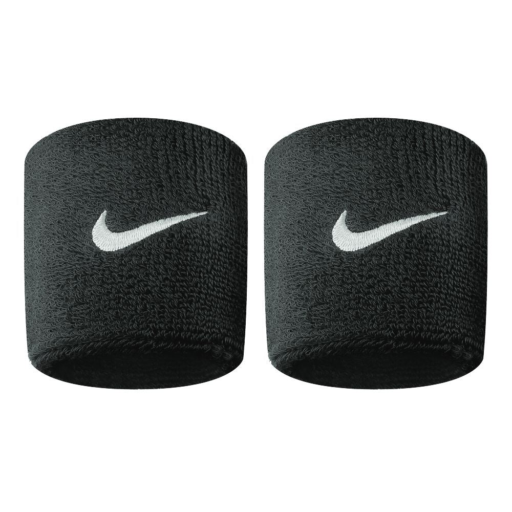 Nike Swoosh Wristbands 2 Pack (Black/White) - RacquetGuys.ca
