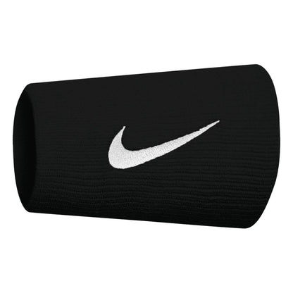 Nike Tennis Premier Doublewide Wristbands (Black/White) - RacquetGuys.ca