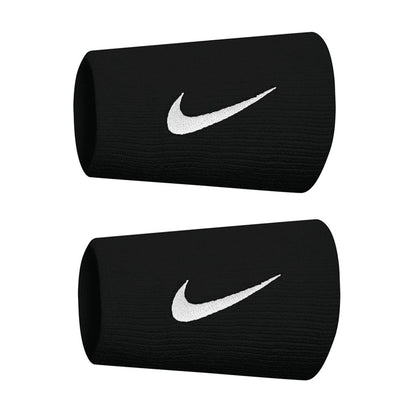 Nike Tennis Premier Doublewide Wristbands (Black/White) - RacquetGuys.ca