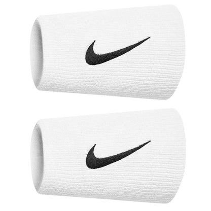 Nike Premier Doublewide Wristbands 2 Pack (White/Black) - RacquetGuys.ca