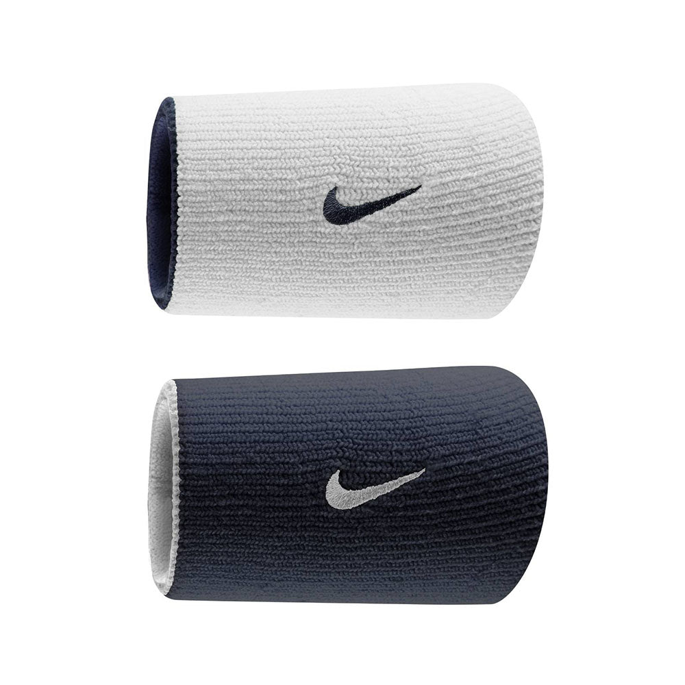 Nike Dri-Fit Doublewide Wristbands Home & Away 2PK (Navy/White)