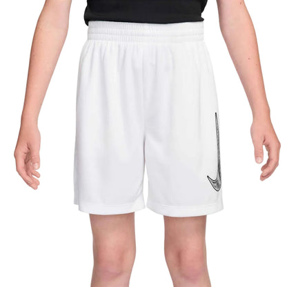 Nike Boy's Dri-FIT Multi Short (White/Black) - RacquetGuys.ca