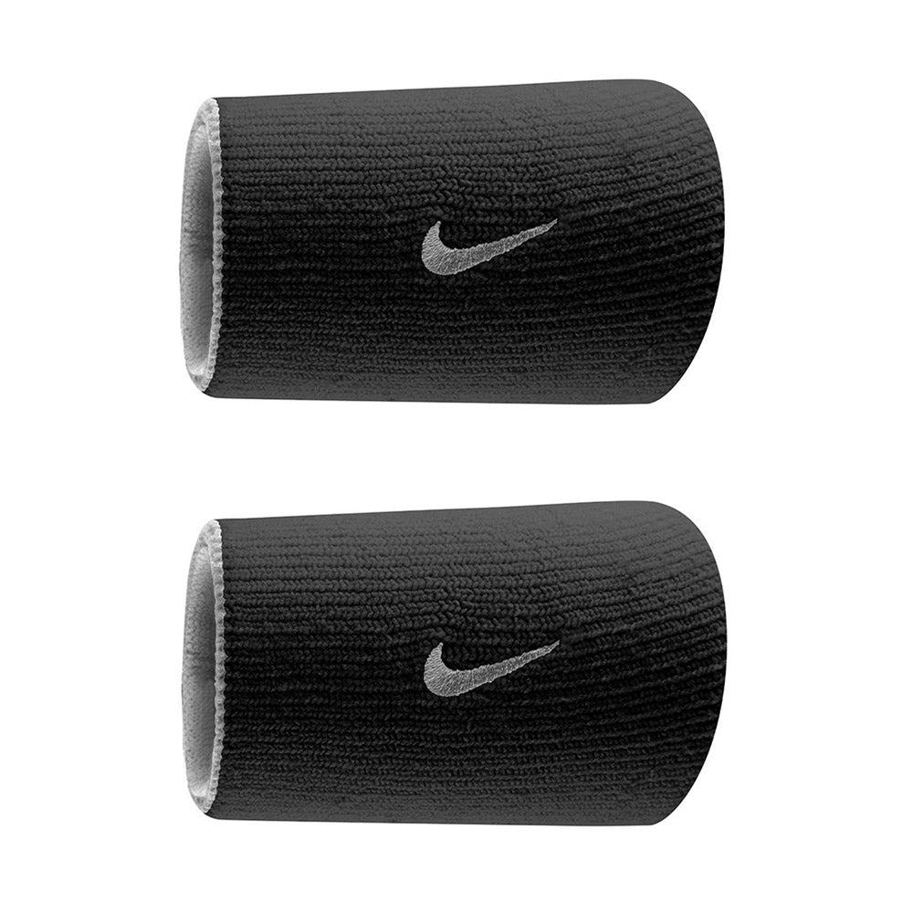 Nike Dri-Fit Doublewide Wristbands Home & Away 2PK (Black/Grey)