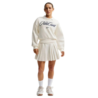 Nike Women's Dri-Fit CRT CLTN Long Sleeve Fleece (Sail/Midnight Navy) - Description - RacquetGuys.ca