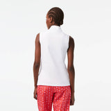 Lacoste Women's Slim Fit Sleeveless Cotton Pique Polo Tank Top (White)--description - RacquetGuys.ca