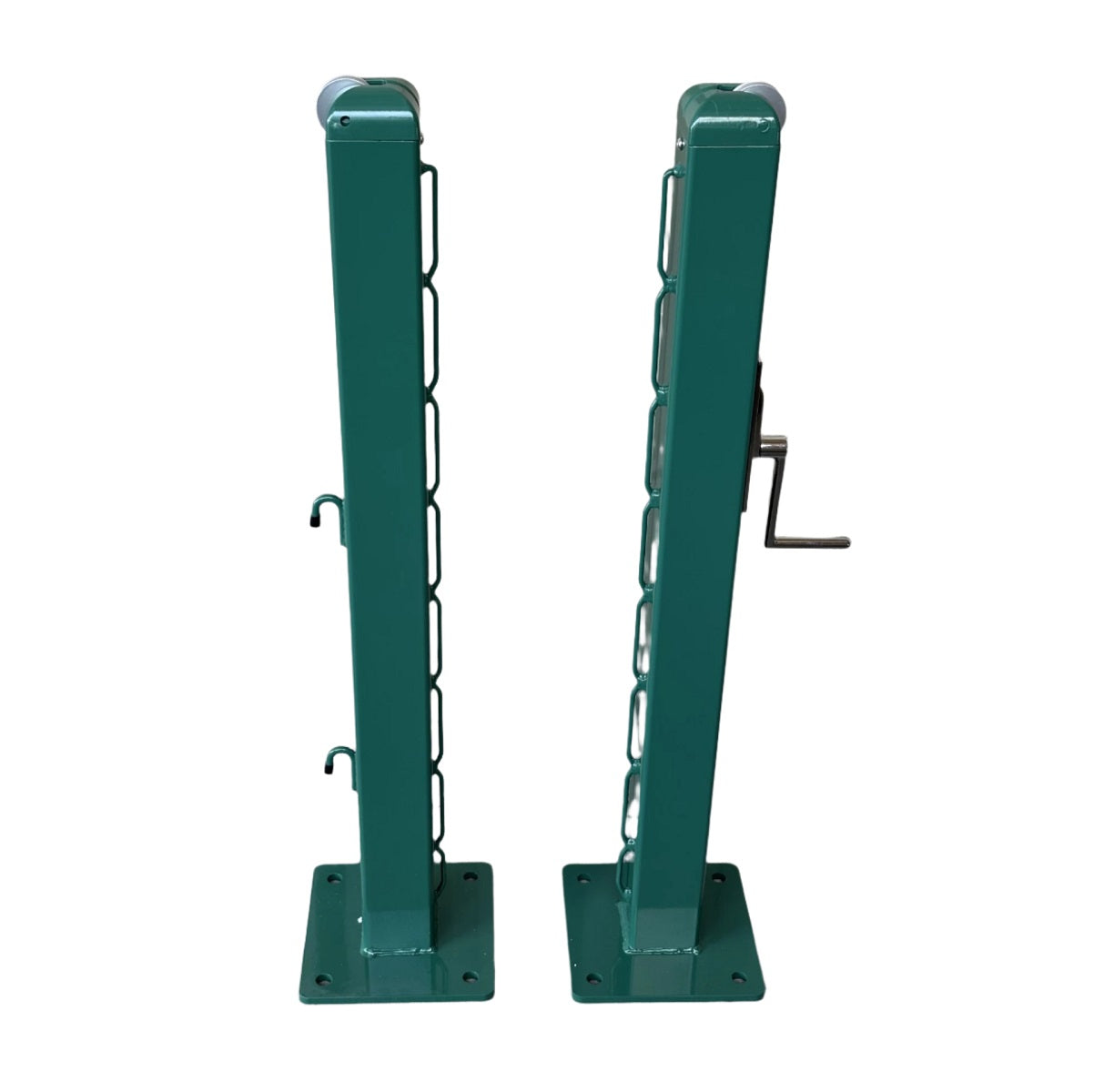 Premium Surface Square Mount Pickleball Net Posts 3" Internal (Green) - Pair - RacquetGuys.ca