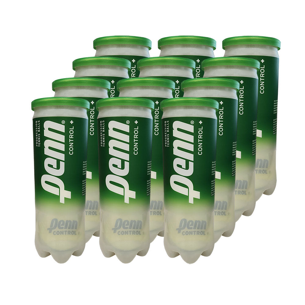Penn Control Plus 78' Green Felt Junior Tennis Balls - 12 Can Case - RacquetGuys.ca