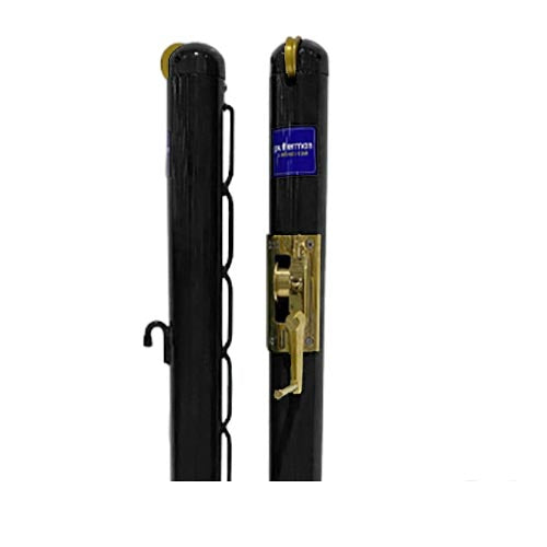Premium Permanent 2 7/8 Inch Pickleball Net Posts with Internal Winder (Black) - RacquetGuys.ca