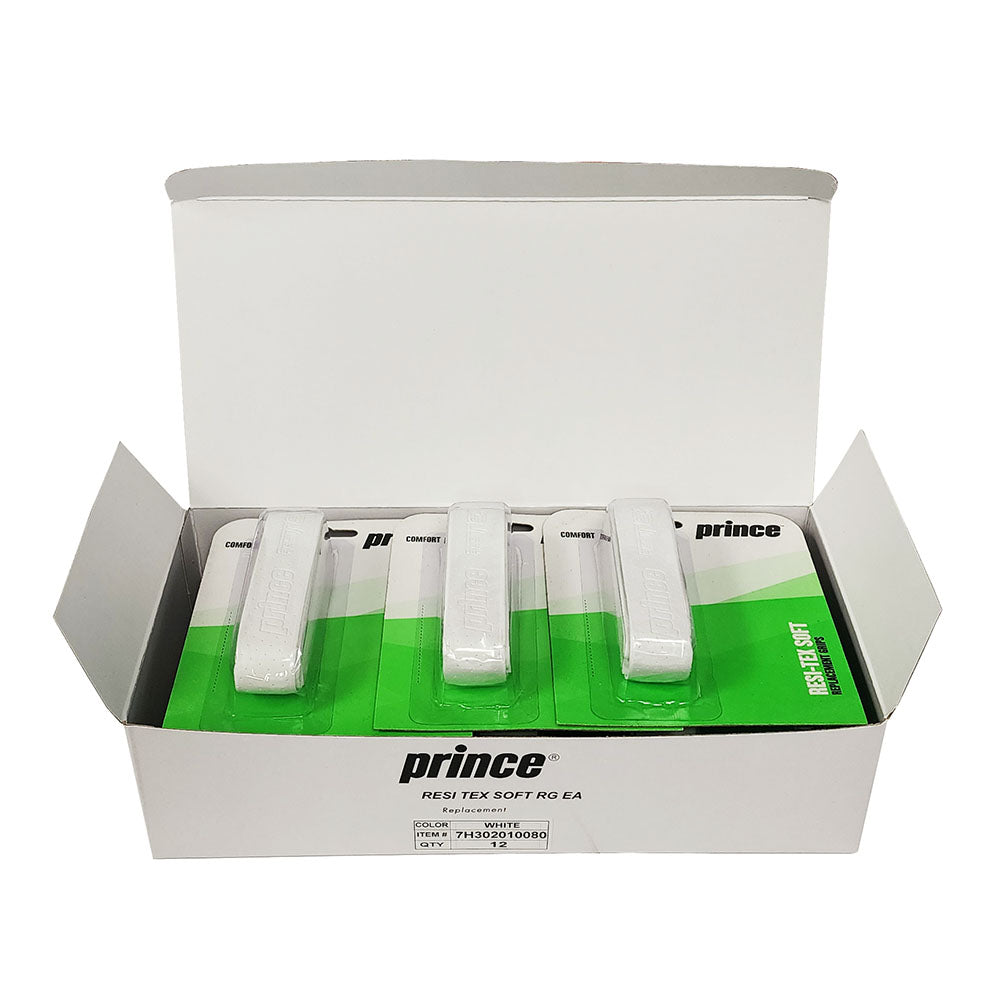 Prince ResiTex Soft Replacement Grip (White) Box of 12 - RacquetGuys.ca