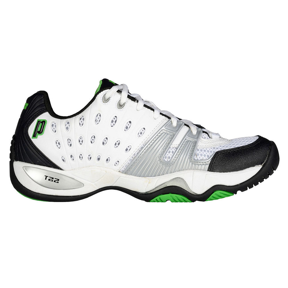 Prince T22 Men's Tennis Shoe (White/Black/Green) - RacquetGuys.ca