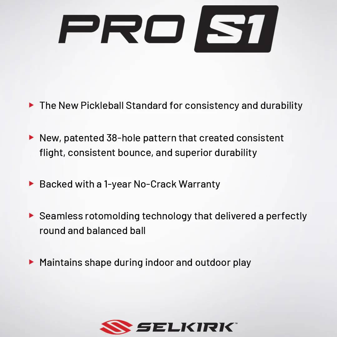 Selkirk Pro S1 Outdoor Pickleball (Yellow) - 100 pack - RacquetGuys.ca