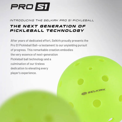 Selkirk Pro S1 Outdoor Pickleball (Yellow) - 100 pack - RacquetGuys.ca