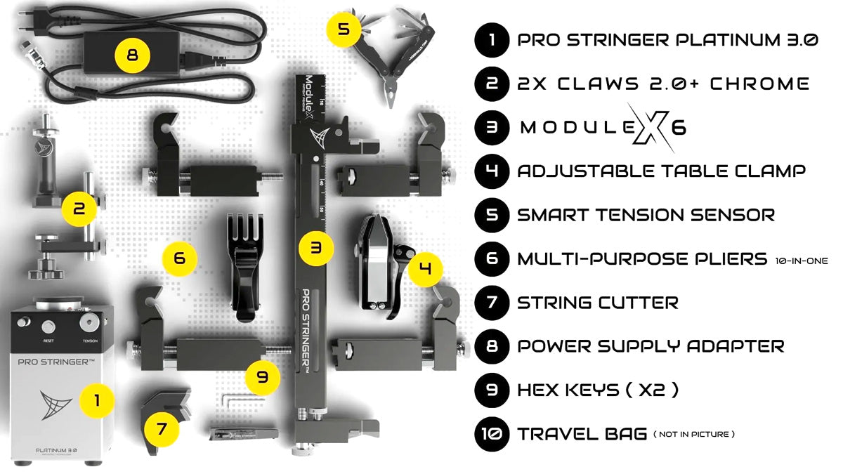 Pro Stringer Platinum 3.0 ModuleX-6 Tennis Portable Electronic Stringing Machine - RacquetGuys.ca
