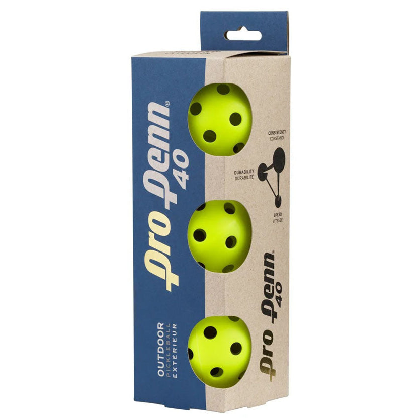 Pro Penn 40 Outdoor Pickleball Yellow (3 ball pack) - RacquetGuys.ca