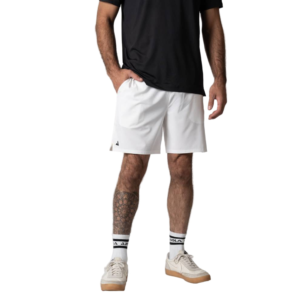 Joola Men's Woven 7-Inch Short (White) - RacquetGuys.ca