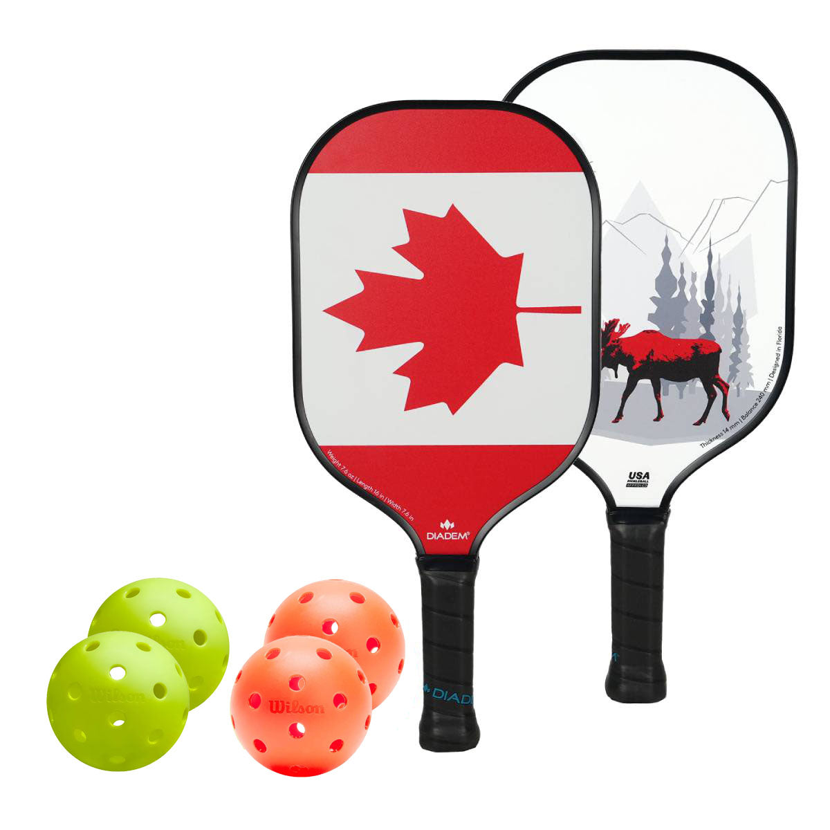 Diadem Riptide Canada 2 Paddle Pickleball Bundle - RacquetGuys.ca