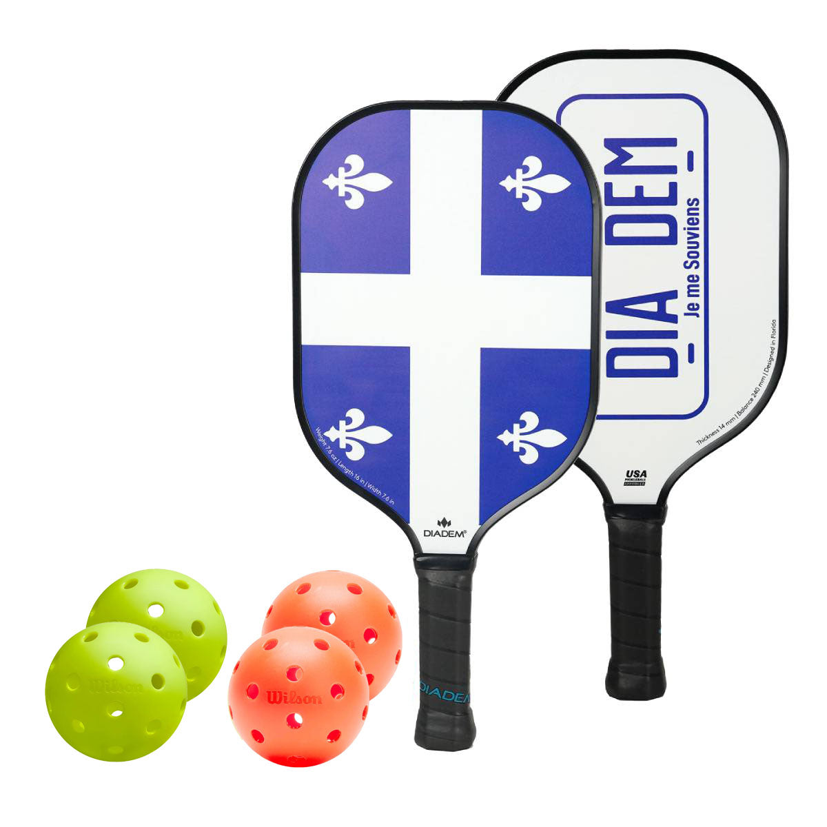 Diadem Riptide Quebec 2 Paddle Pickleball Bundle - RacquetGuys.ca