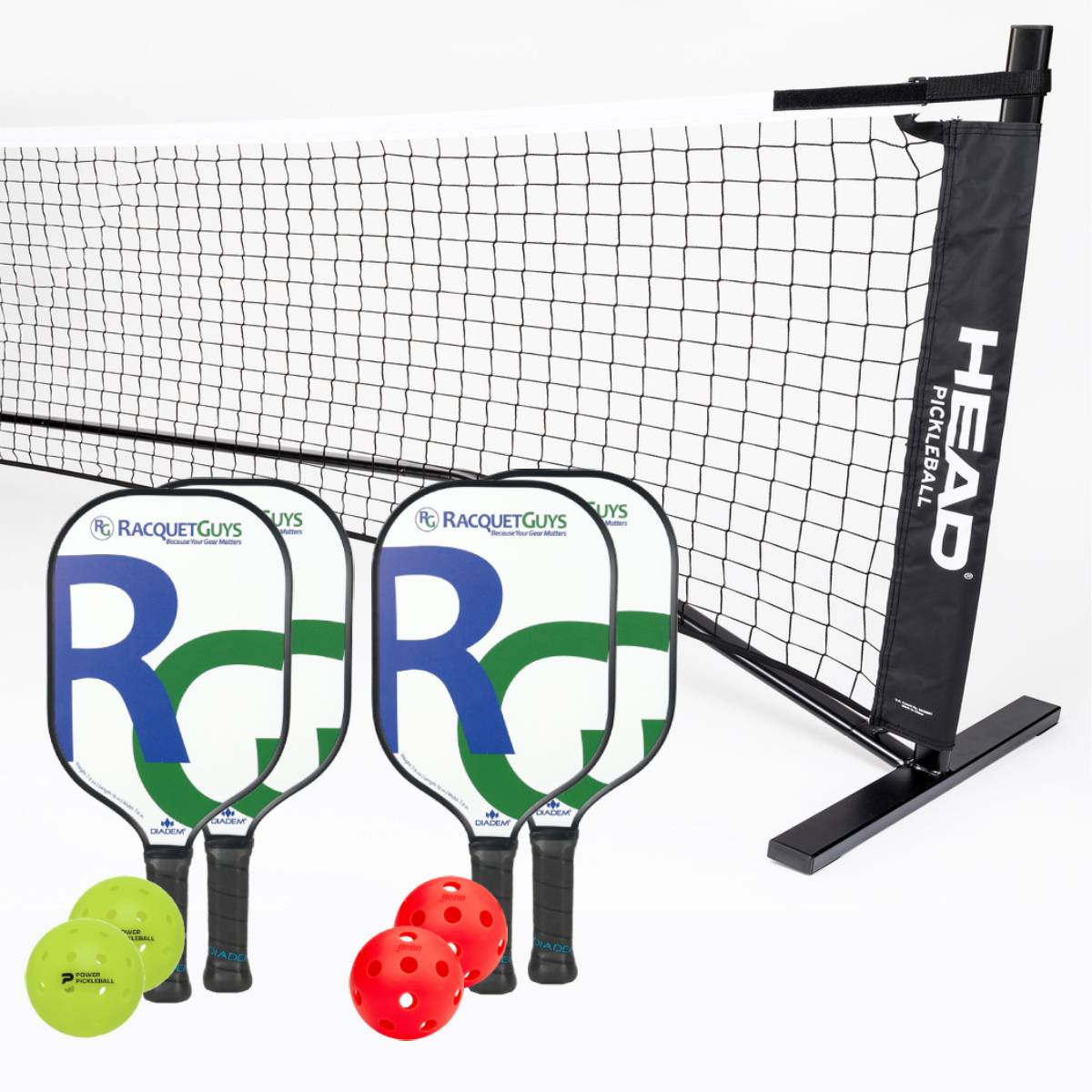 Diadem Riptide RG 4 Paddle + Net Pickleball Bundle - RacquetGuys.ca