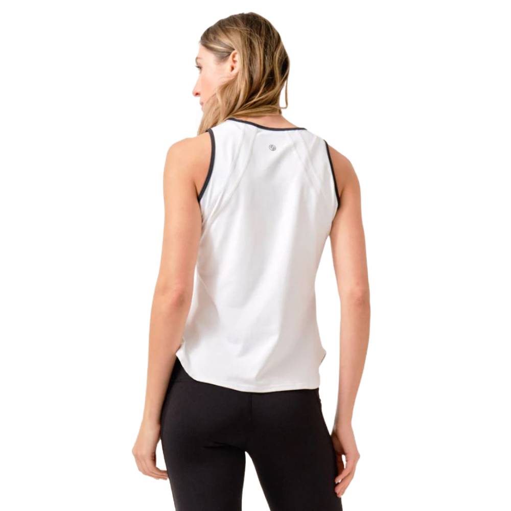 Lija Women's Elite Bea Tank (White/Black) - RacquetGuys.ca