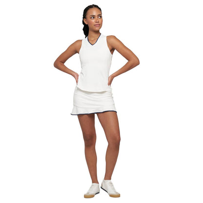Lija Women's Elite Axel Skort (White/Dark Navy) - RacquetGuys.ca