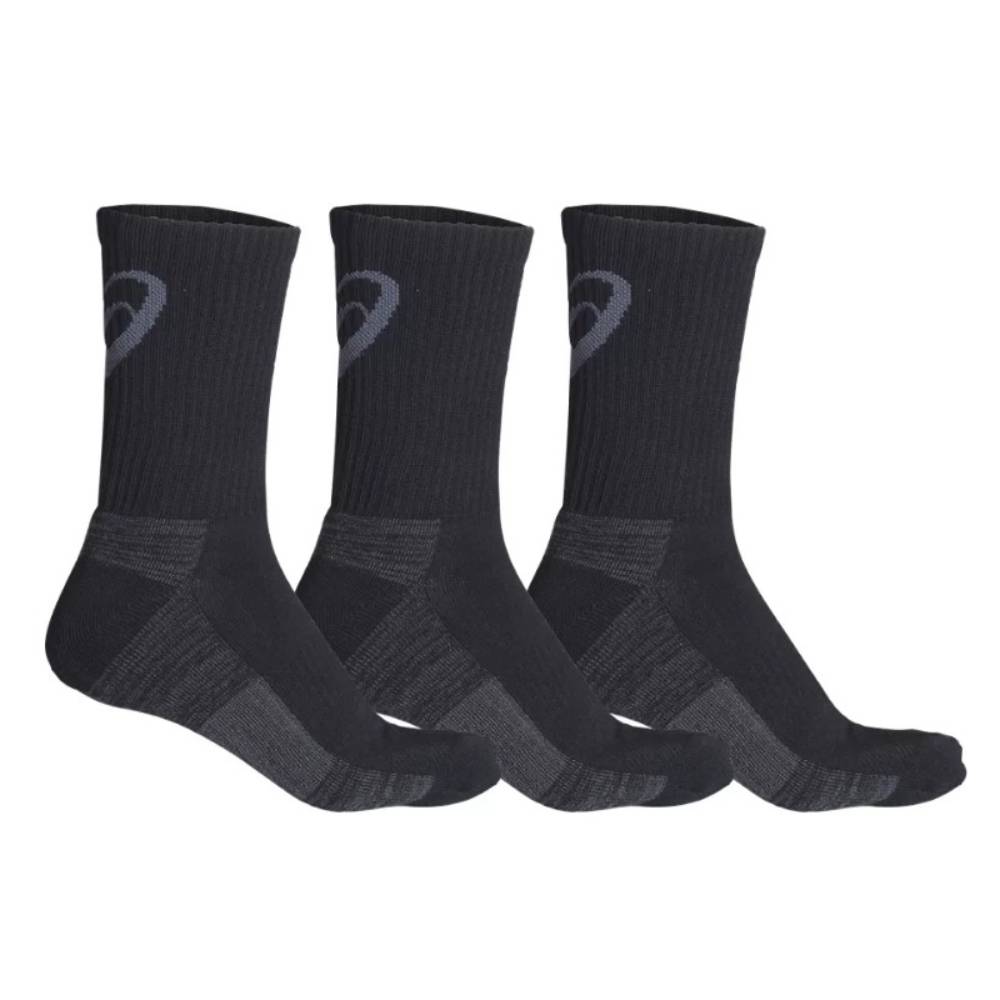 Asics Training Crew Socks 3 Pack (Black) - RacquetGuys.ca