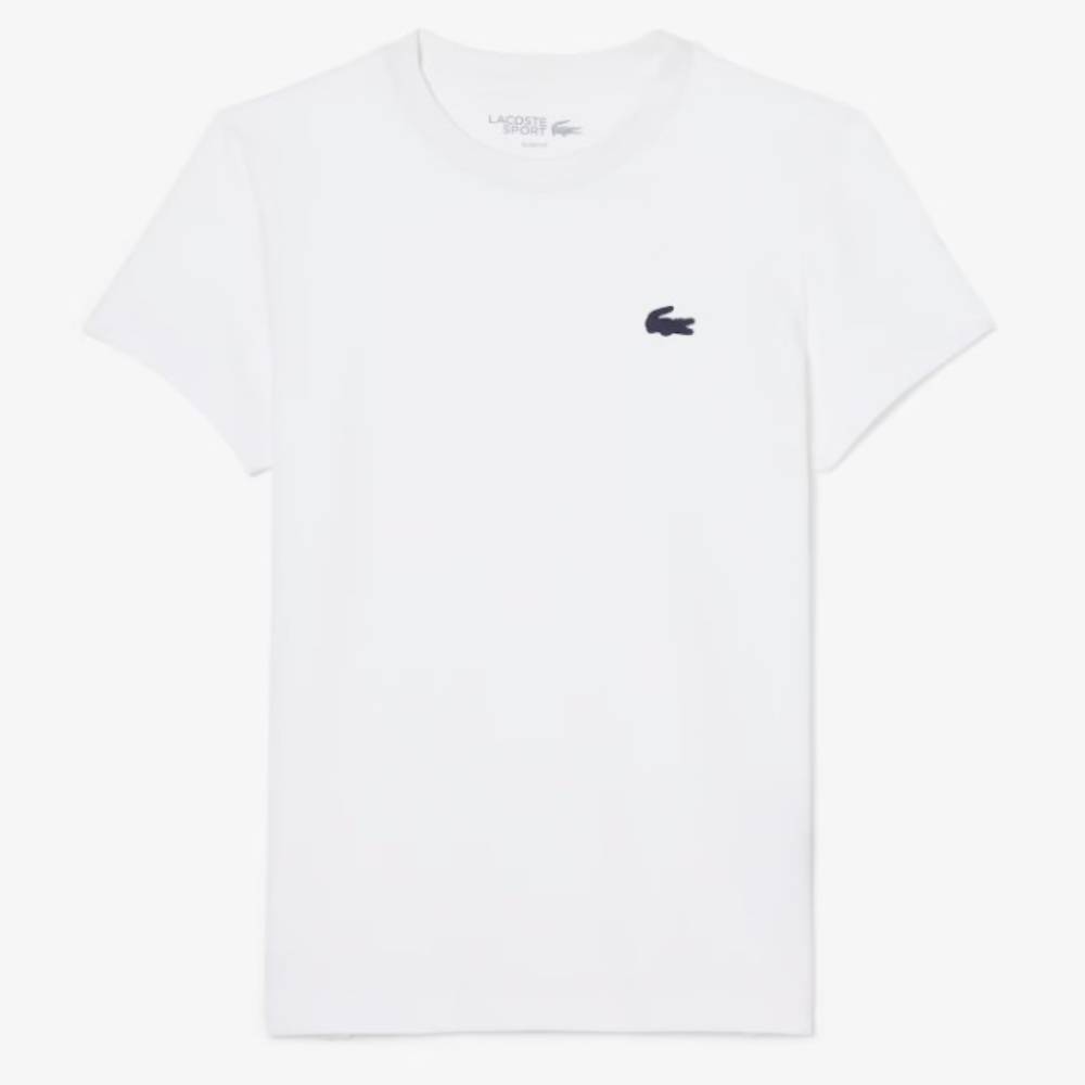 Lacoste Women's Ultra Dry Technical Cotton Tee Top (White) - RacquetGuys.ca