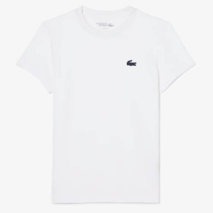 Lacoste Women's Ultra Dry Technical Cotton Tee Top (White) - RacquetGuys.ca