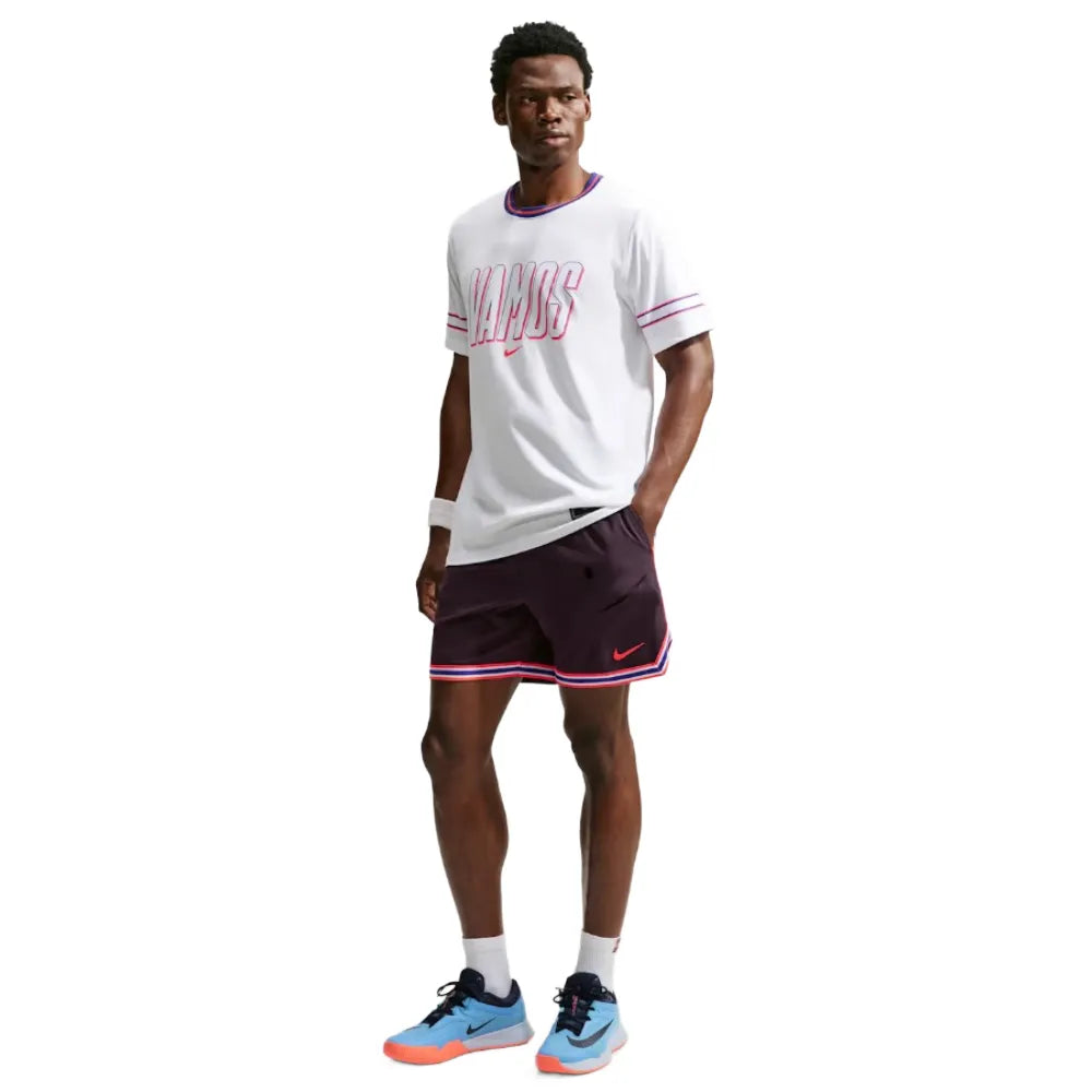 Nike Men's Court Dri-FIT U1 Slam NY Short (Burgundy Ash/Bright Crimson) - RacquetGuys.ca