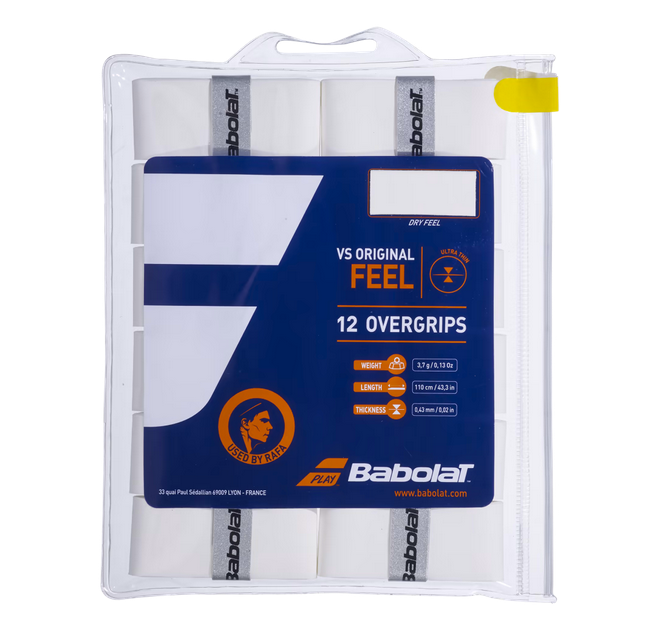 Babolat VS Original Overgrip 12 Pack (White) - RacquetGuys.ca