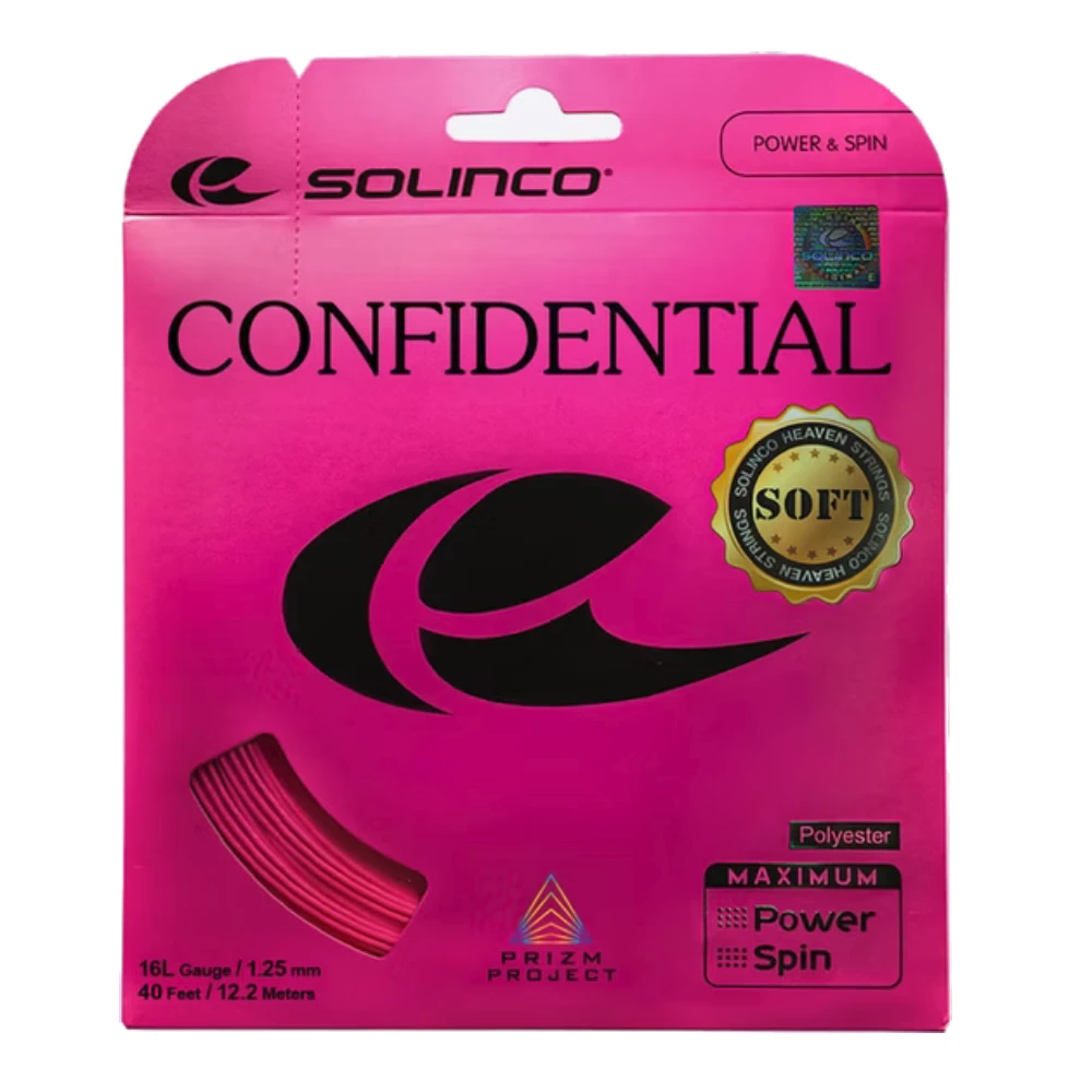 Solinco Confidential Soft 16L/1.25 Tennis String (Pink) - RacquetGuys.ca