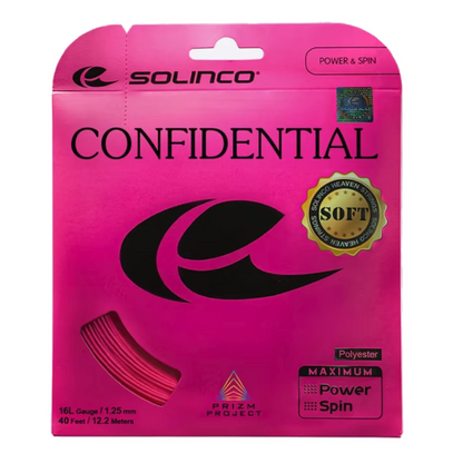 Solinco Confidential Soft 16L/1.25 Tennis String (Pink) - RacquetGuys.ca