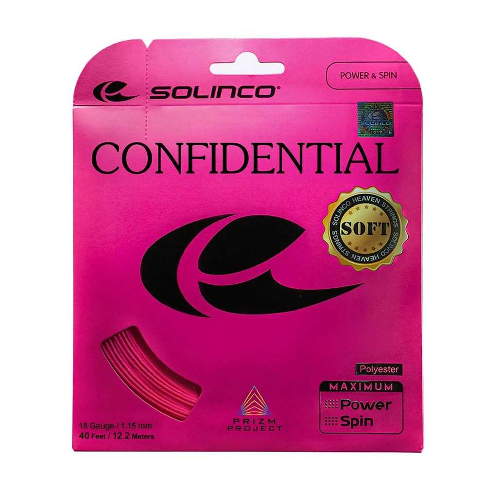 Solinco Confidential Soft 18/1.15 Tennis String (Pink) - RacquetGuys.ca