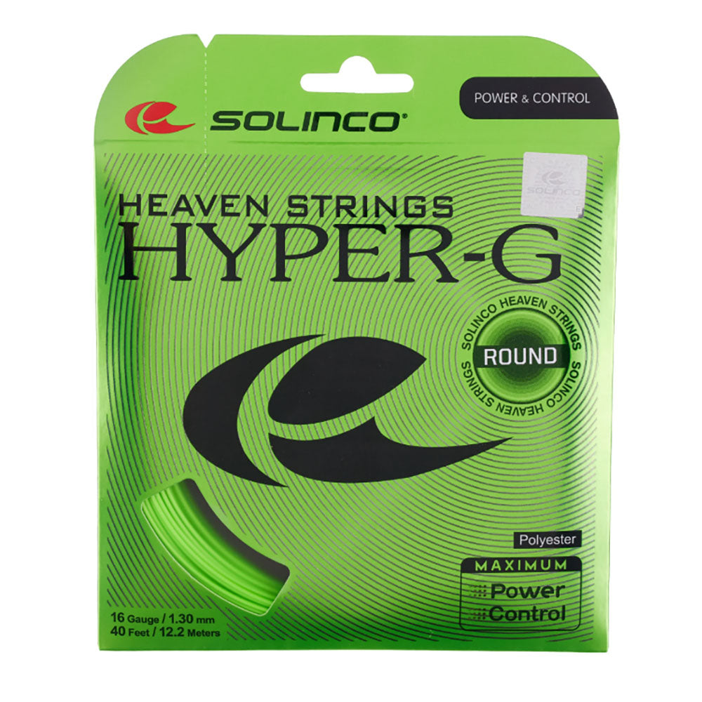 Solinco Hyper-G Round 16/1.30 Tennis String (Green) - RacquetGuys.ca