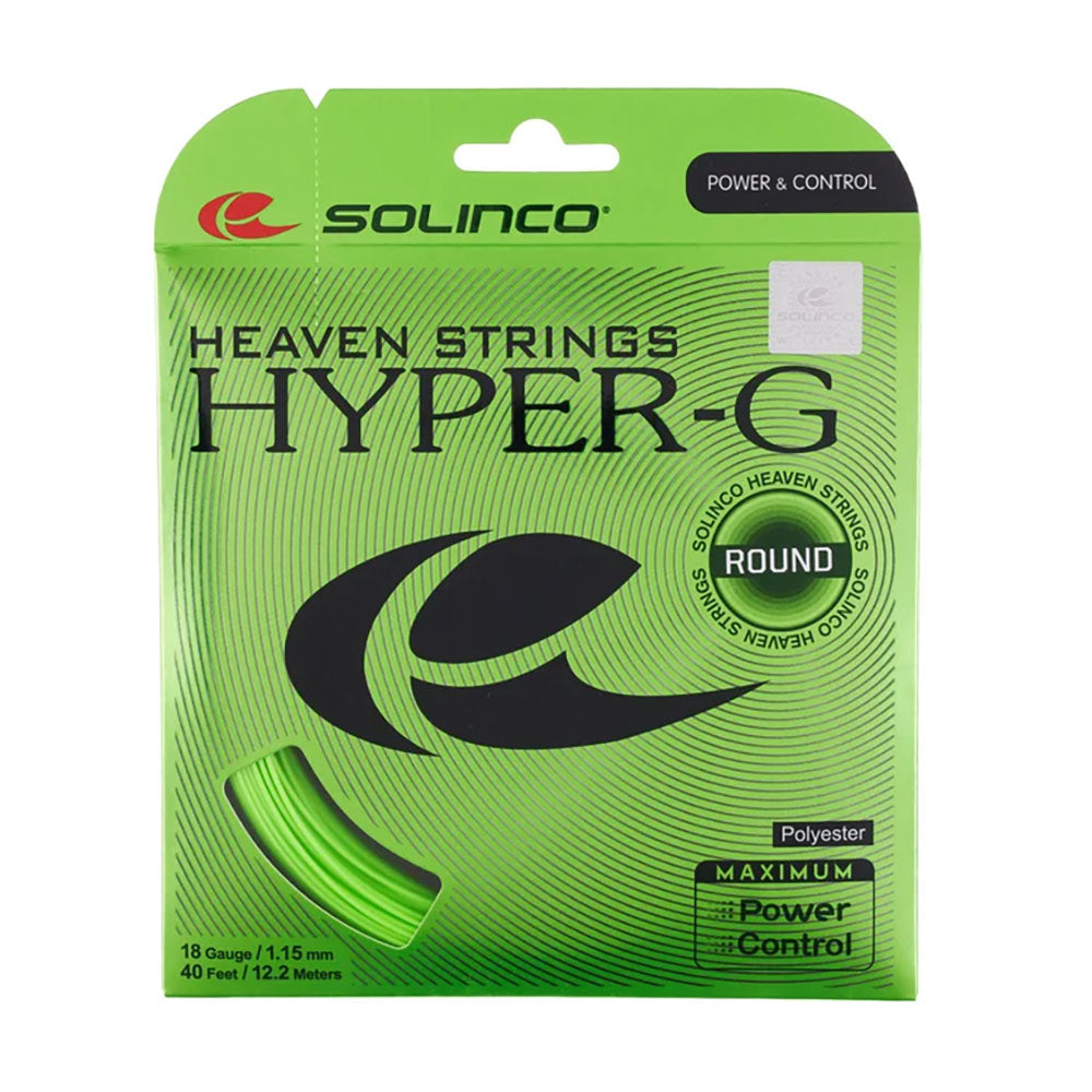 Solinco Hyper-G Round 18/1.15 Tennis String (Green) - RacquetGuys.ca