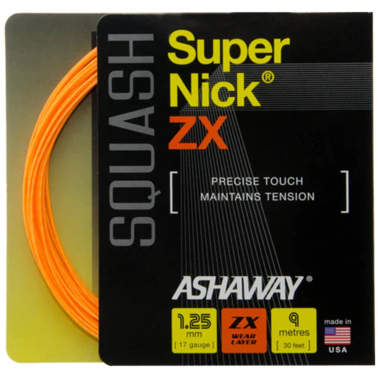 Ashaway SuperNick ZX 17 Squash String (Orange) - RacquetGuys.ca