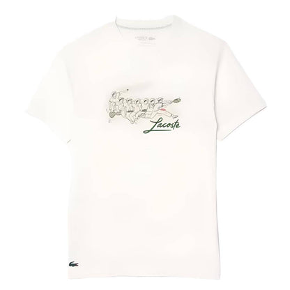 Lacoste Men's Ultra Dry Heritage Sport Tee Top (White) - RacquetGuys.ca