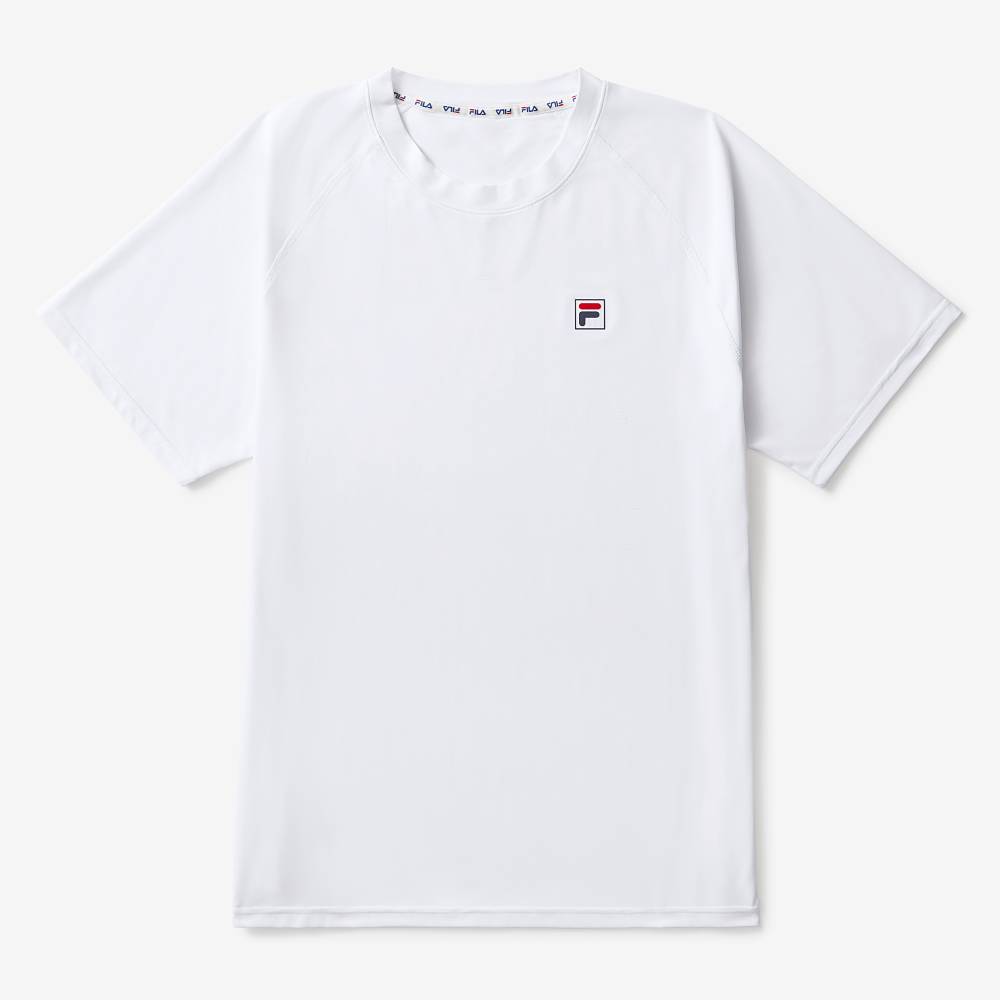 Fila Men's Short Sleeve Crewneck Top (White) - RacquetGuys.ca
