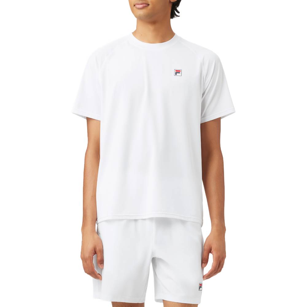 Fila Men's Short Sleeve Crewneck Top (White) - RacquetGuys.ca