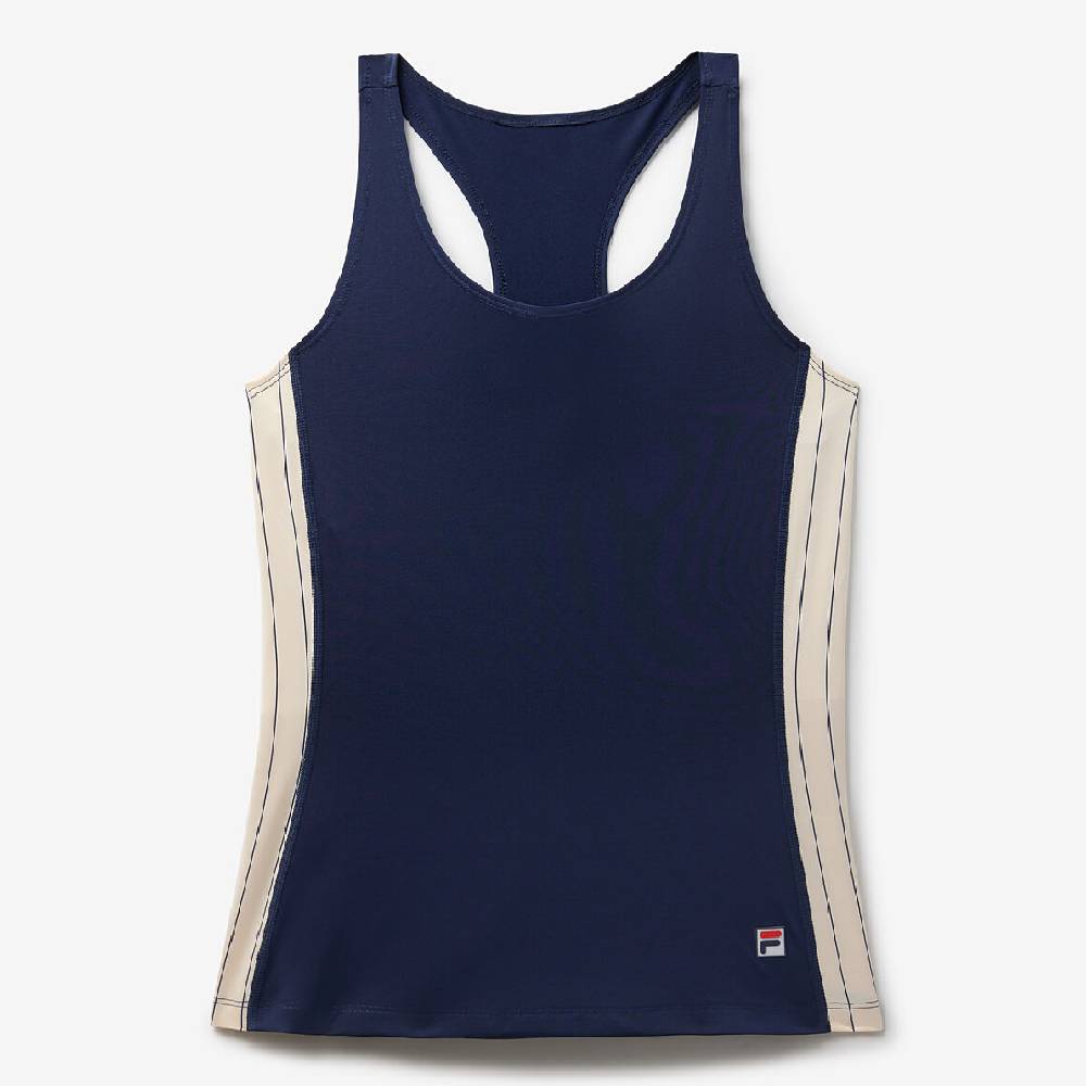 Fila Women's Performance Iconic Racerback Tank Top (Navy/Gardenia) - RacquetGuys.ca