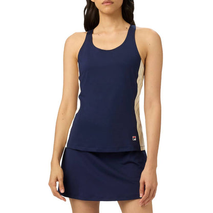 Fila Women's Performance Iconic Racerback Tank Top (Navy/Gardenia) - RacquetGuys.ca